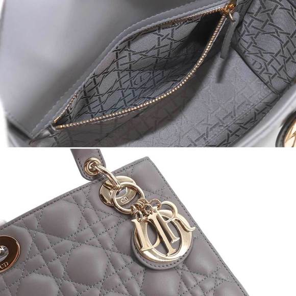 Christian Dior My ABCDior Small 2way Hand Shoulder Bag Leather Gray M05380CAL... - Picture 8 of 10